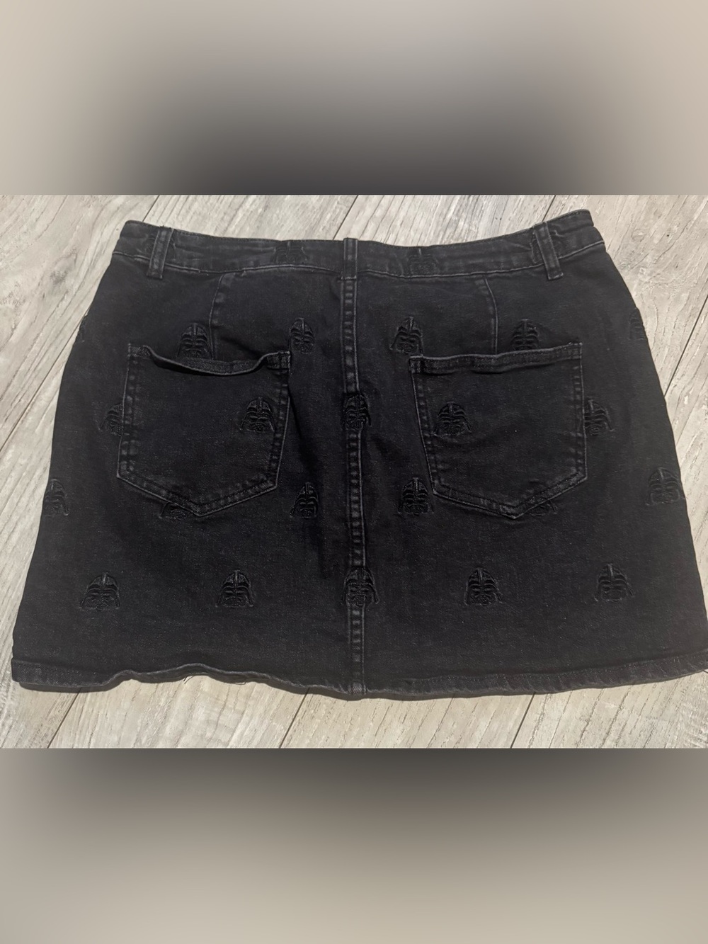 Star Wars Darth Vader Black Embroidered Denim Mini Skirt - Picture 2 of 6